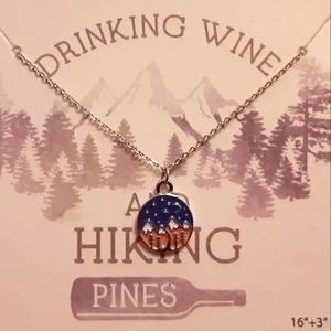 Drinking Wine and Hiking Pines Necklace